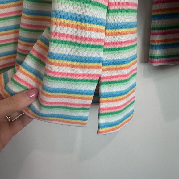 Vintage Peggy Lou California Pastel Striped Mockneck Top Size 38 - Picture 5 of 5